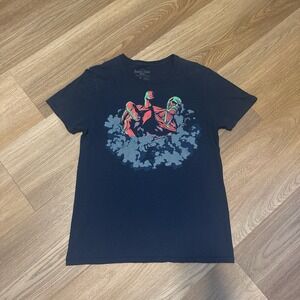 Attack On Titan Graphic T-shirt Mens Medium Blue Colossal Titan Anime Tee